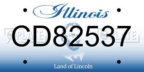 CD82537 Illinois License Plate