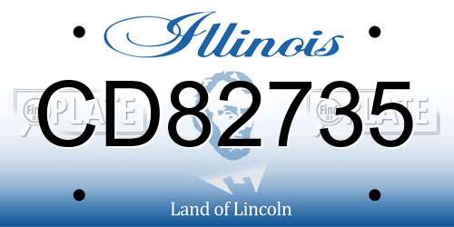 CD82735 Illinois License Plate