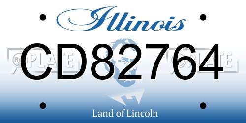 CD82764 Illinois License Plate