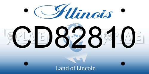 CD82810 Illinois License Plate