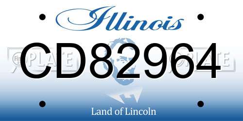 CD82964 Illinois License Plate