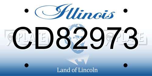 CD82973 Illinois License Plate