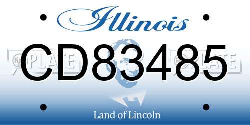CD83485 Illinois License Plate