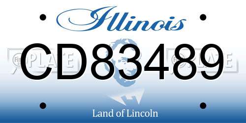 CD83489 Illinois License Plate