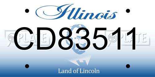 CD83511 Illinois License Plate