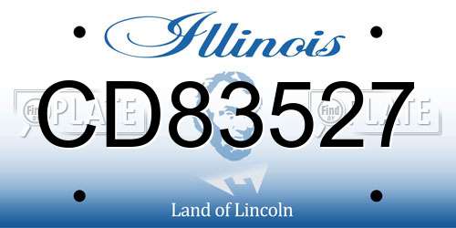 CD83527 Illinois License Plate