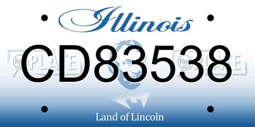 CD83538 Illinois License Plate