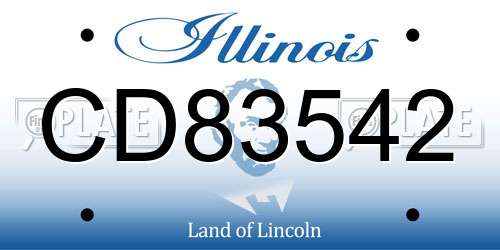 CD83542 Illinois License Plate