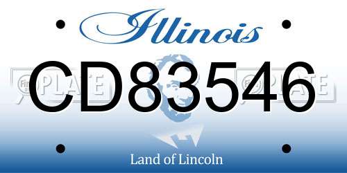 CD83546 Illinois License Plate