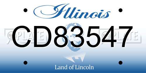 CD83547 Illinois License Plate