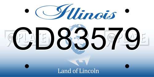 CD83579 Illinois License Plate