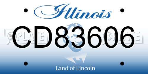 CD83606 Illinois License Plate