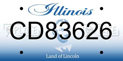 CD83626 Illinois License Plate