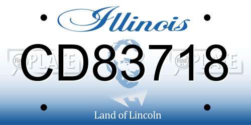 CD83718 Illinois License Plate