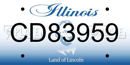CD83959 Illinois License Plate