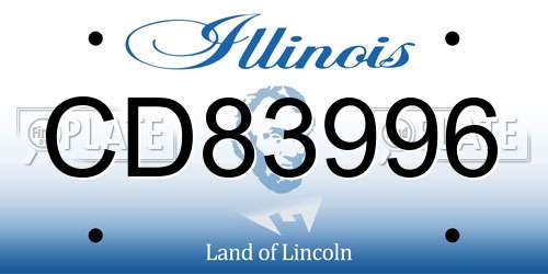 CD83996 Illinois License Plate