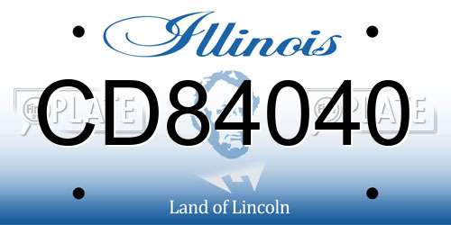 CD84040 Illinois License Plate