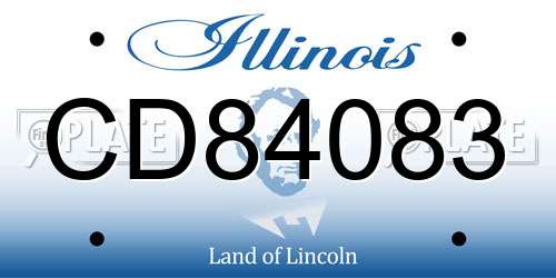 CD84083 Illinois License Plate