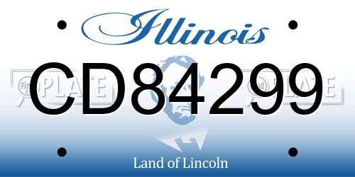 CD84299 Illinois License Plate