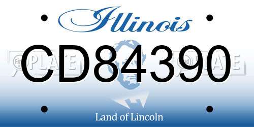CD84390 Illinois License Plate