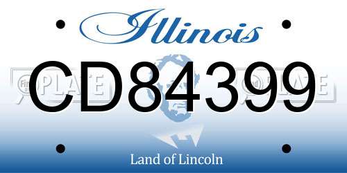 CD84399 Illinois License Plate