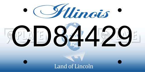 CD84429 Illinois License Plate