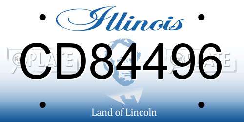 CD84496 Illinois License Plate