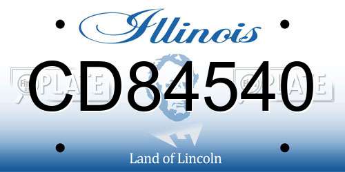CD84540 Illinois License Plate