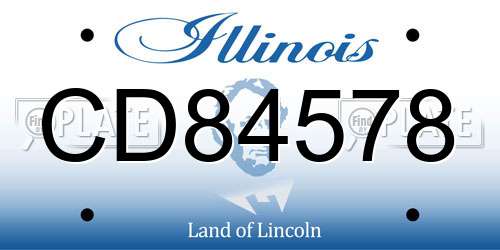 CD84578 Illinois License Plate