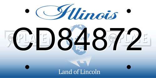 CD84872 Illinois License Plate