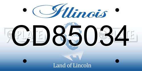 CD85034 Illinois License Plate