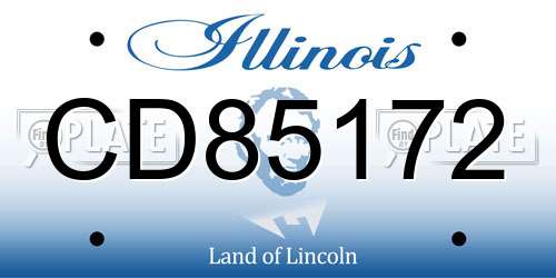 CD85172 Illinois License Plate