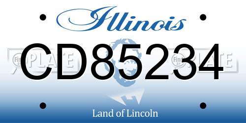 CD85234 Illinois License Plate