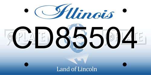 CD85504 Illinois License Plate