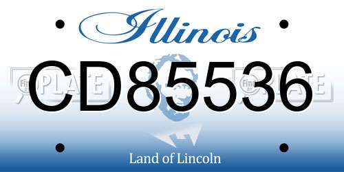 CD85536 Illinois License Plate