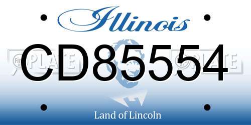 CD85554 Illinois License Plate