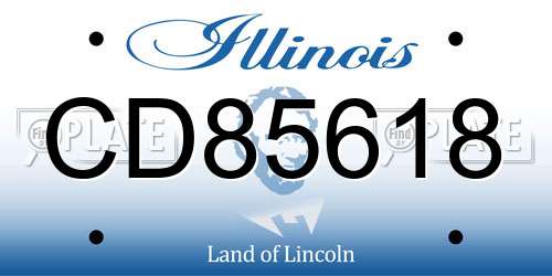 CD85618 Illinois License Plate