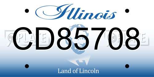 CD85708 Illinois License Plate