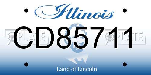 CD85711 Illinois License Plate