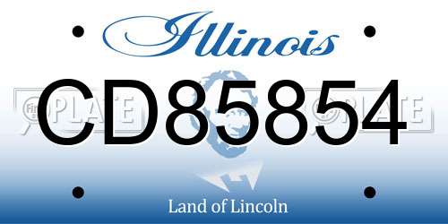 CD85854 Illinois License Plate