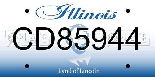 CD85944 Illinois License Plate