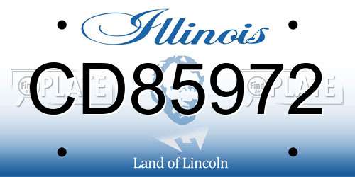 CD85972 Illinois License Plate