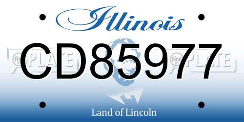 CD85977 Illinois License Plate