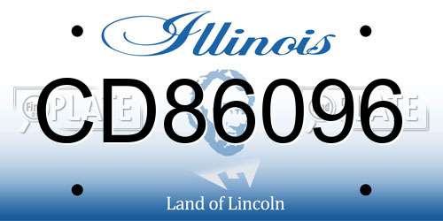 CD86096 Illinois License Plate