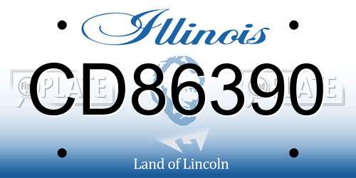 CD86390 Illinois License Plate