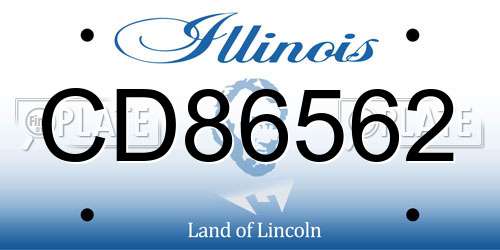 CD86562 Illinois License Plate