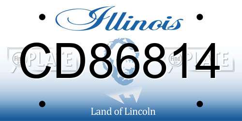 CD86814 Illinois License Plate