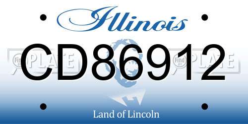 CD86912 Illinois License Plate