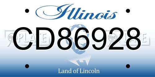 CD86928 Illinois License Plate