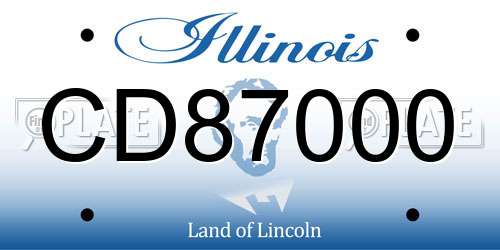 CD87000 Illinois License Plate